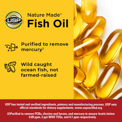 Nature Made Fish Oil Omega 3 Supplements, 1200 mg Softgels, 150 Softgels