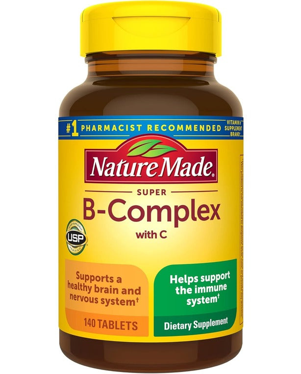 Nature Made Super B Complex with Vitamin C and Folic Acid, 140 Tablets