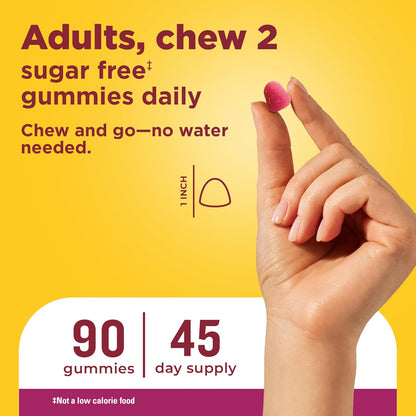 Nature Made Zero Sugar Multivitamin Women's Gummies, 90 Sugar Free Gummies