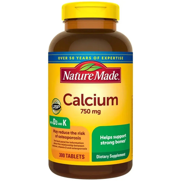 Nature Made Calcium 750 mg + D3 + K 300 Tablets
