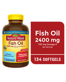 Nature Made Fish Oil 2400mg, Omega 3 Fish Oil
Supplements, 134 Count