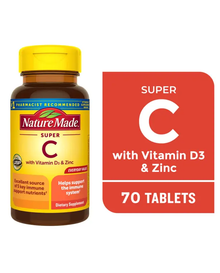 Nature Made Super C with Vitamin D3 and Zinc Tablets, Dietary Supplement, 70 Count Nature Made