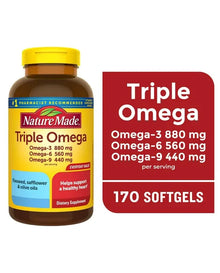Nature Made Triple Omega 369 Softgels, Dietary Supplement, 170 Count Nature Made