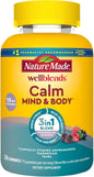 Nature Made Wellblends Calm Mind & Body, Magnesium Citrate, Ashwagandha 125mg & GABA 100mg Blend for Stress Relief, 38 Gummy Vitamins

