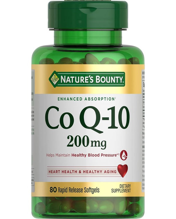 Nature's Bounty CoQ10, Supports Heart Health, Dietary Supplement, 200mg, 80 Rapid Release Softgels
