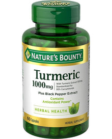 Nature's Bounty Turmeric With Black Pepper Extract, Supports
Antioxidant Health, 1000mg, 60 Capsules