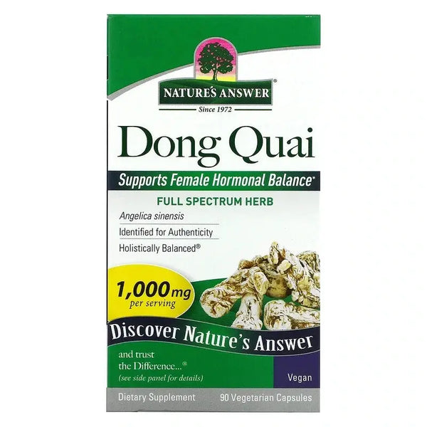 Nature's Answer Dong Quai Root 1000mg | Dietary Supplement | Supports Female Hormone Balance | Non-GMO, Vegan, Kosher Certified & Gluten-Free | Vegetarian Capsules 90ct
