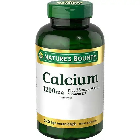 Nature's Bounty Calcium 1200 mg With Vitamin D3, Bone Health & Immune Support, 1000 IU, 220 Softgels
