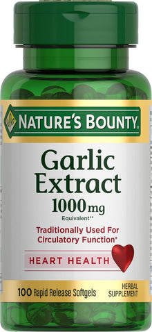 Nature's Bounty Garlic Extract,1000mg, 100 Rapid 
Release Softgels