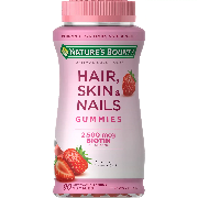 Nature's Bounty Hair Skin and Nail Vitamins With Biotin, Gummies, 90 Ct
