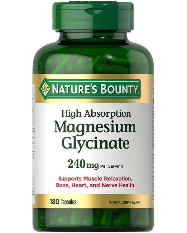 Nature's Bounty Magnesium Glycinate 240mg Supplement Capsules (180 ct.)