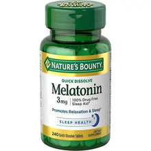 Nature's Bounty Melatonin 3mg, 100% Drug Free Sleep Aids for Adults, Supports Relaxation and Sleep, Dietary Supplement, 240 Count

