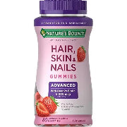 Nature's Bounty Optimal Solutions Advanced Hair, Skin & Nails Gummies, Strawberry, 80 ct
