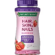 Nature's Bounty Optimal Solutions Advanced Hair, Skin & Nails Gummies, Strawberry, 90 ct
