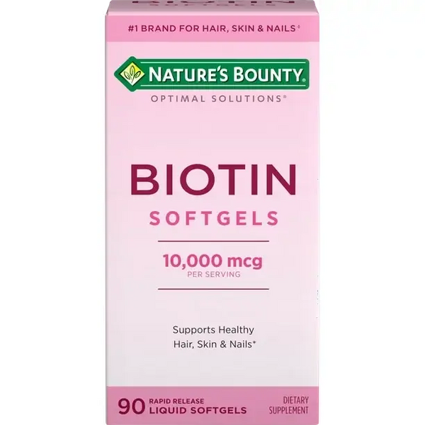Nature's Bounty Optimal Solutions Biotin 10,000 mcg 90 Rapid Release Liquid Softgels
