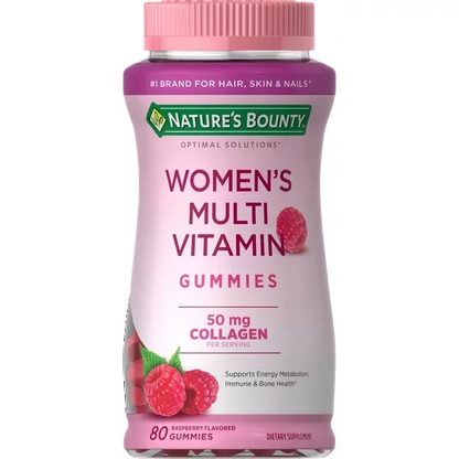 Nature's Bounty Optimal Solutions Women's Multivitamin Gummies, Dietary Supplement, Raspberry Flavor, 80 Count
