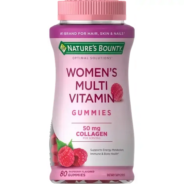 Nature's Bounty Optimal Solutions Women's Multivitamin Gummies, Dietary Supplement, Raspberry Flavor, 80 Count
