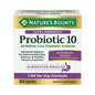 Nature's Bounty Probiotic 10, Ultra Strength Daily Probiotic Supplement, Support for Digestive, Immune and Upper Respiratory Health, 1 Pack, 30
