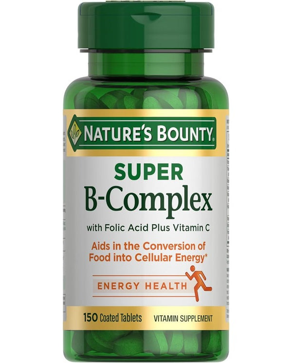 Nature's Bounty Super B Complex with Vitamin C & Folic Acid, Immune &
Energy Support, 150 tablets 