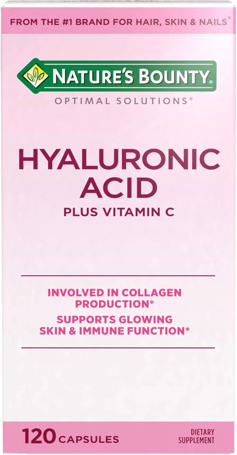 Nature's Bounty Vitamin C and Hyaluronic Acid Supplement, 120 Capsules