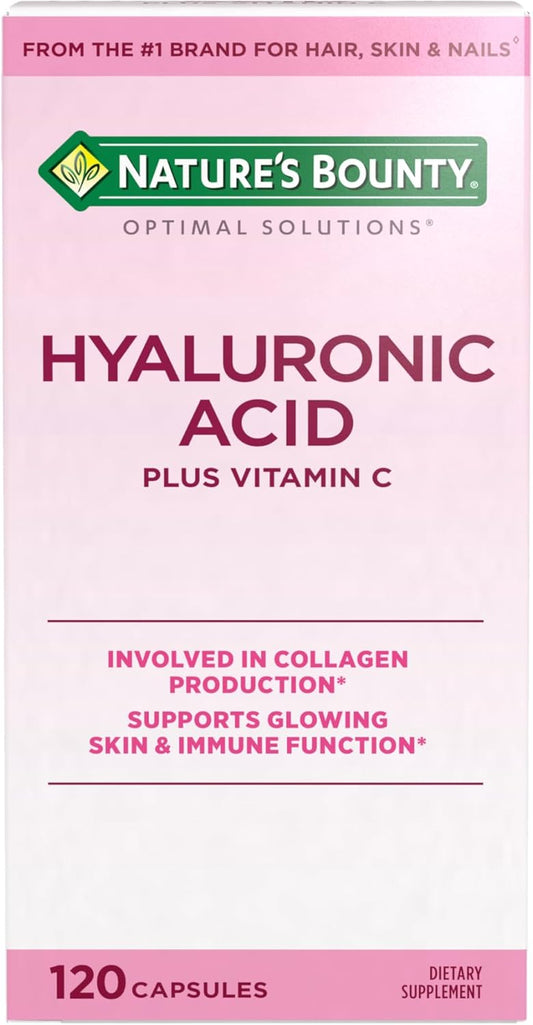 Nature's Bounty Vitamin C and Hyaluronic Acid Supplement, 120 Capsules