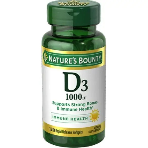 Nature's Bounty Vitamin D3 1000 IU Immune Health, 120 Softgels
