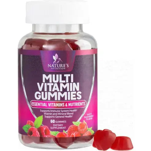 Nature's Nutrition Multivitamin Gummies with Vitamin C, D3 and Zinc for Immune Health Support
