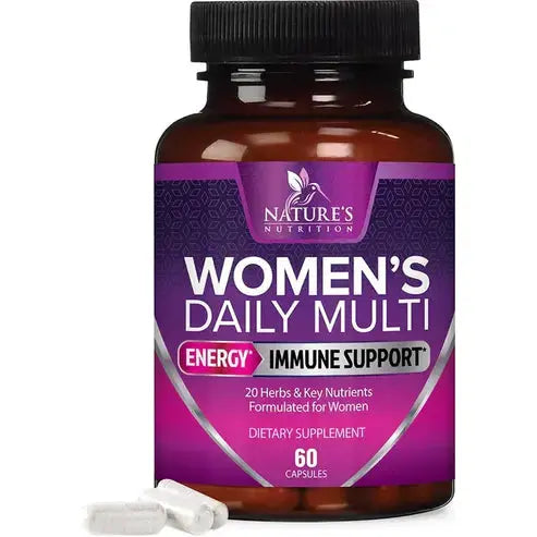 Nature's Nutrition Multivitamin for Women, Nature's Daily Women's Multi Vitamin Supplement for Immune Health Support - 60 Capsules
