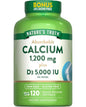 Nature's Truth Absorbable Calcium 1200 mg with Vitamin D3 5000 IU | 120 Softgels | Calcium Carbonate Supplement | Non-GMO Gluten Free | Nature's Truth
