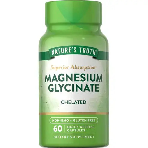 Nature's Truth Magnesium Glycinate Capsules | 200mg | 60 Count | Non-GMO, Gluten Free Supplement
