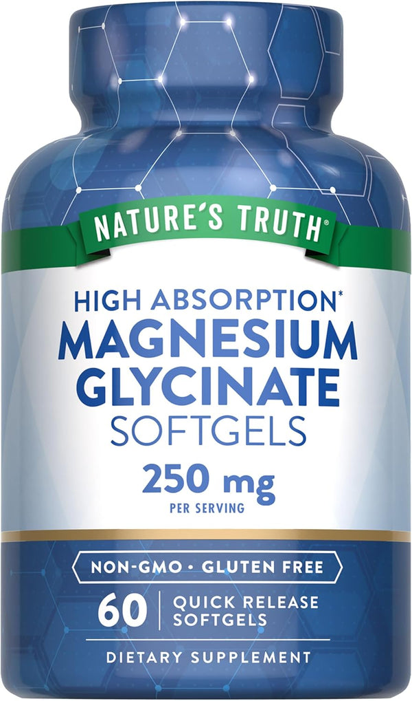Nature's Truth Magnesium Glycinate Softgels | 250mg | 60 Pills 