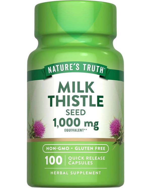 Nature's Truth Milk Thistle Extract Capsules | 1000mg | 100 Count | Non-GMO & Gluten Free Supplement
