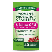 Nature's Truth Probiotics for Women | 5 Billion Active Cultures | 40 Vegetarian Capsules | with Cranberry | Non-GMO, Gluten Free
