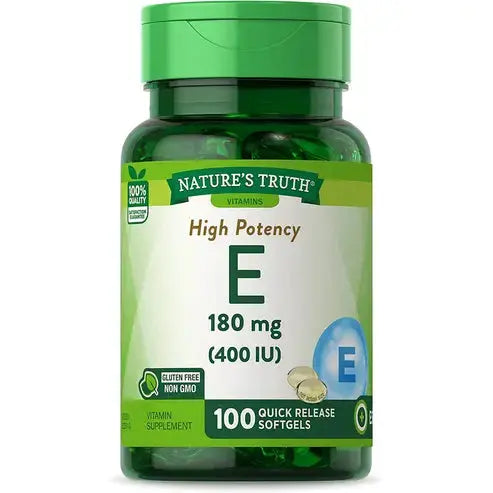 Nature's Truth Vitamin E Capsules | 400 IU | 100 Softgels | Non-GMO & Gluten Free Supplement
