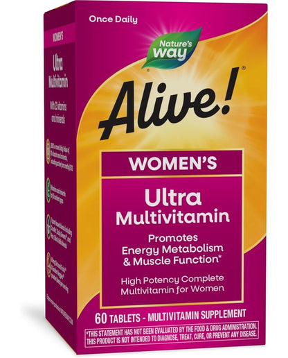 Nature's Way Women's Ultra Potency Complete Multivitamin, High Potency B-Vitamins, Energy Metabolism, 60 Tablets
