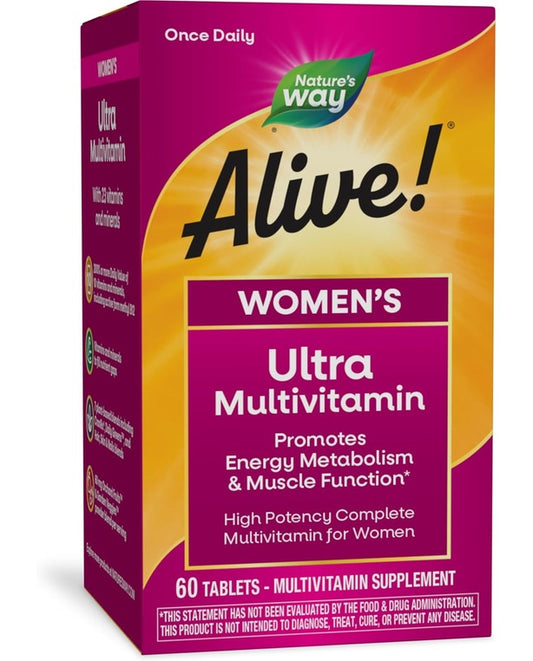 Nature's Way Women's Ultra Potency Complete Multivitamin, High Potency B-Vitamins, Energy Metabolism, 60 Tablets
