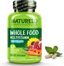 Naturelo Whole Food Multivitamin for Teenage Boys - Vitamins and Minerals Supplement for Active Kids - with Plant Extracts - Non-GMO - Vegan & Vegetarian - 60 Capsules
