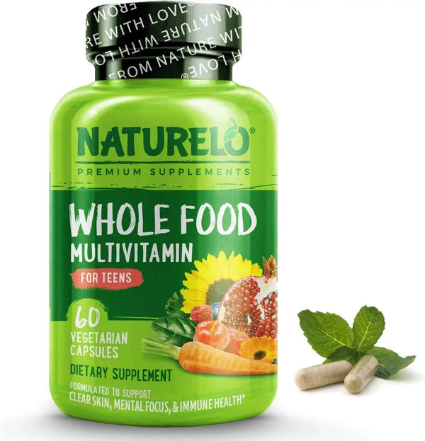 Naturelo Whole Food Multivitamin for Teens - Vitamins and Minerals for Teenage Boys and Girls - Supplement for Active Kids - with Organic Whole Foods - 60 caps 

