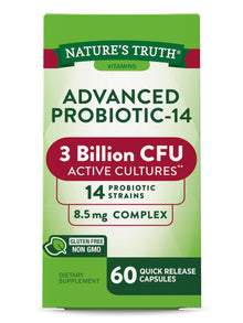 Natures Truth Probiotics for Men and Women | 3 Billion CFU | 60 Capsules | 14 Strains | Non-GMO & Gluten Free
