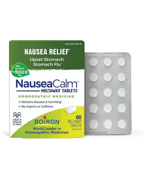 NauseaCalm Relief for Upset Stomach, Nausea, and Vomiting Due to Stomach Flu, Overindulgence, or Motion Sickness - Non-Drowsy - 60 Count
