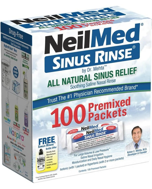 NeilMed Sinus Rinse All Natural Relief Premixed Refill Packets 100
Count