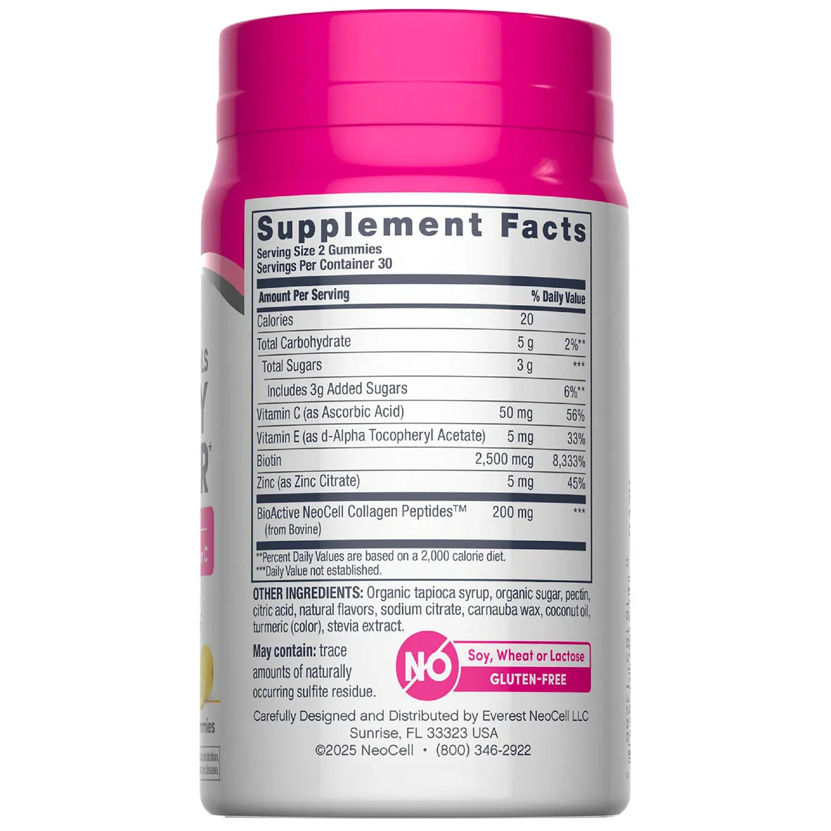 NeoCell Collagen, Vitamin C & Biotin Suppl. Lemon Flavor, 60 Gummies