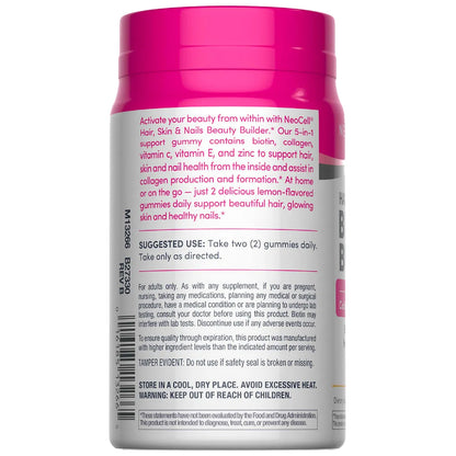 NeoCell Collagen, Vitamin C & Biotin Suppl. Lemon Flavor, 60 Gummies