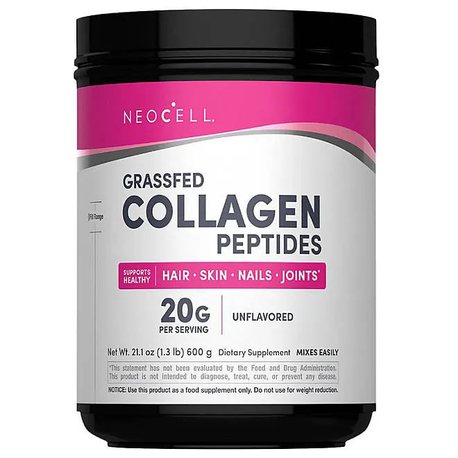 NeoCell Super Collagen Peptides Powder, Unflavored, 20 g, 21.2 oz