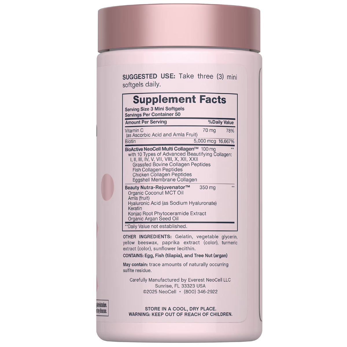 NeoCell Hair Skin and Nails Vitamins with Collagen | 150 Softgels