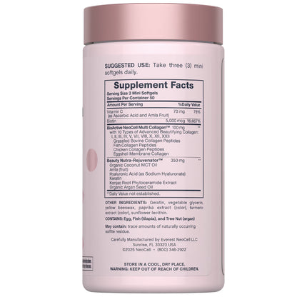 NeoCell Hair Skin and Nails Vitamins with Collagen | 150 Softgels