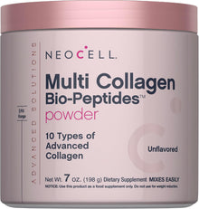 NeoCell Multi Collagen Peptides Powder | 7 oz | 10 Types of Advanced Bio-Peptides | Superior Absorption | Unflavored and Mixes Easily