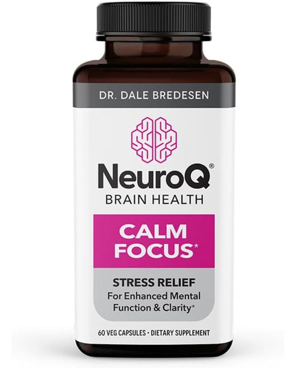 NeuroQ Calm Focus Capsules - Stress Relief Supplement - 60 Capsules
