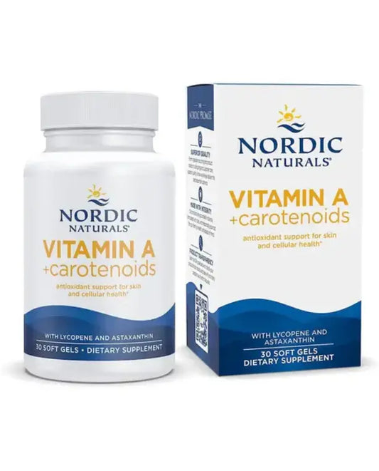 Nordic Naturals Vitamin A + Carotenoids, Unflavored - 30 Soft Gels - Lycopene & Astaxanthin - Supports Skin, Cellular Health - Non-GMO - 30 Servings
