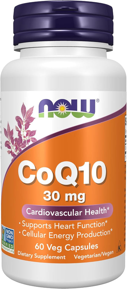 NOW Supplements, CoQ10 30 mg, Pharmaceutical Grade, 60 Veg Caps